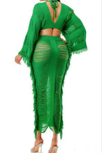 Load image into Gallery viewer, Fringe Crop Top and Skirt Set