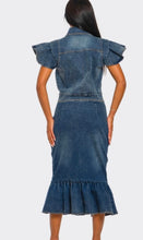 Load image into Gallery viewer, Denim Dreams Two Piece Skirt Set
