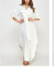 Load image into Gallery viewer, Class Act Buttoned Down Shirt Dress
