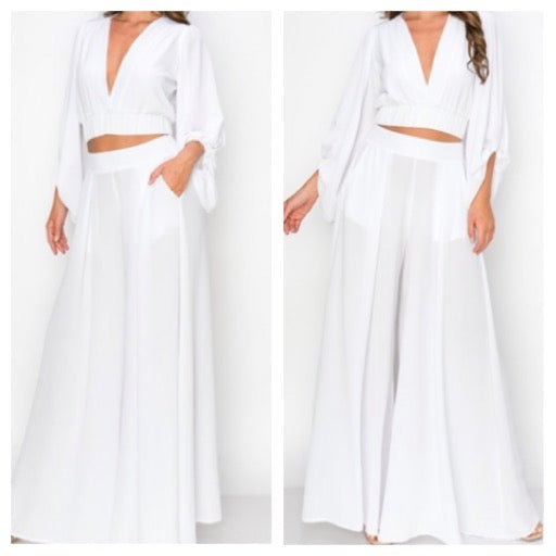 Kendall Two Piece Pants Set (white)