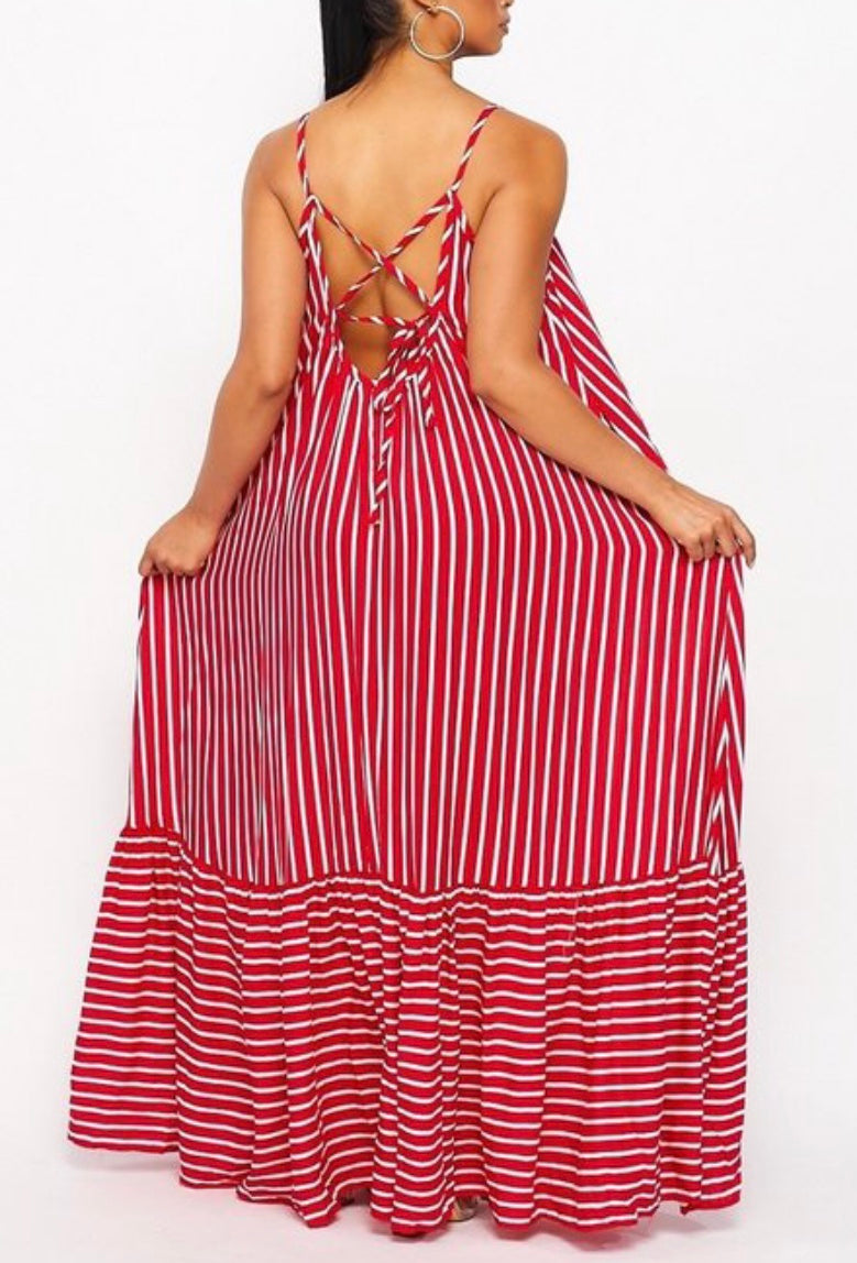 Prime Time Maxi Dress-Red